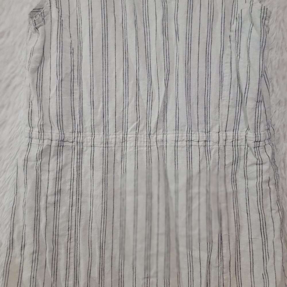 Esmara Linen Sleeveless Striped Midi Dress - White and Gray Size 8 - Picture 4 of 16
